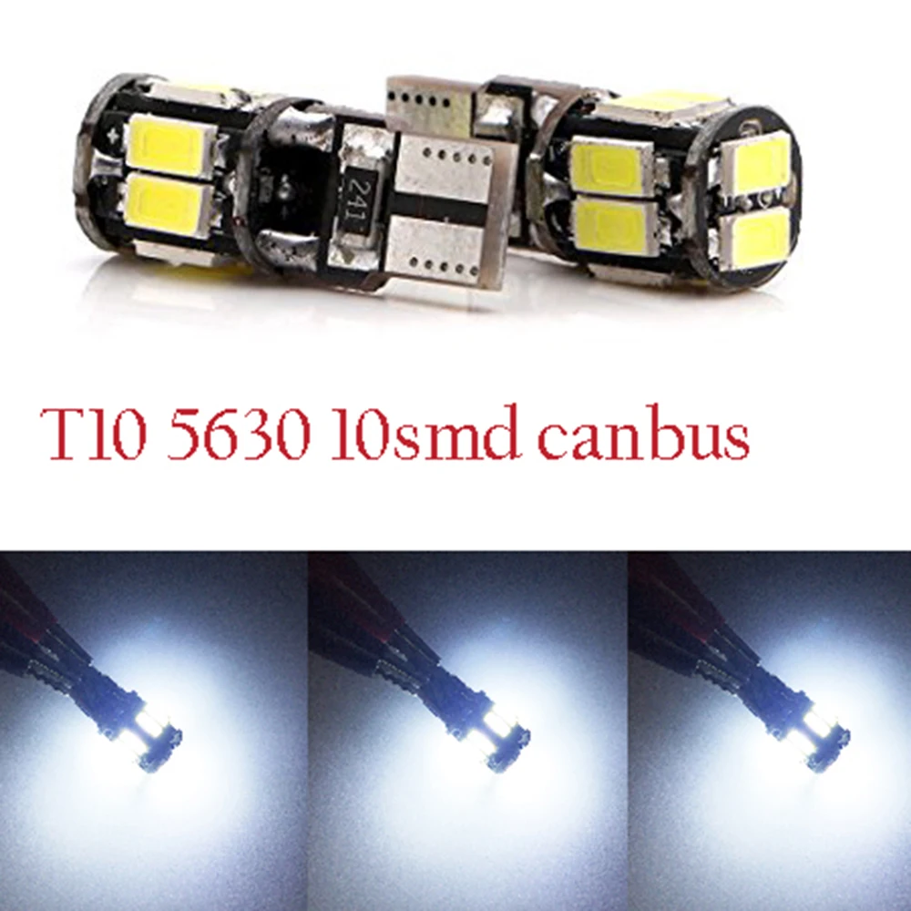 YSY 20pcs T10 W5W CANBUS NO ERROR 10 SMD 5630 LED Wedge Lamp Car Parking Light 10SMD 5730 Auto Interior Doom Reading Bulb | Автомобили и