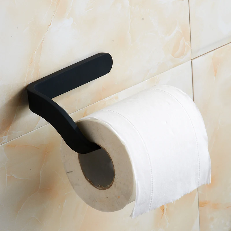 Matte Black Toilet Paper Holder Wall Mount Tissue Roll Hanger Stainless Steel Bathroom Accessories | Обустройство дома