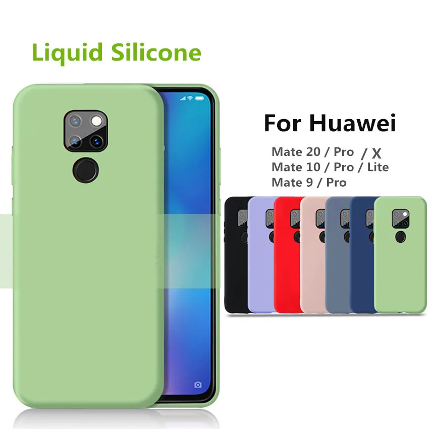 

For Huawei Mate 20 Pro case Mate 10 Pro 20X case luxury liquid silicone 360 Full protective cover For Huawei Mate 9 pro case