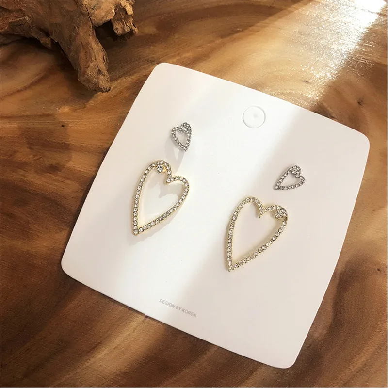 

Korean Earrings 2019 Crystal Zircon Size Love Earrings Fashion Women Ear Rings Sterling Silver Earrings Bohemian Copper Jewelry