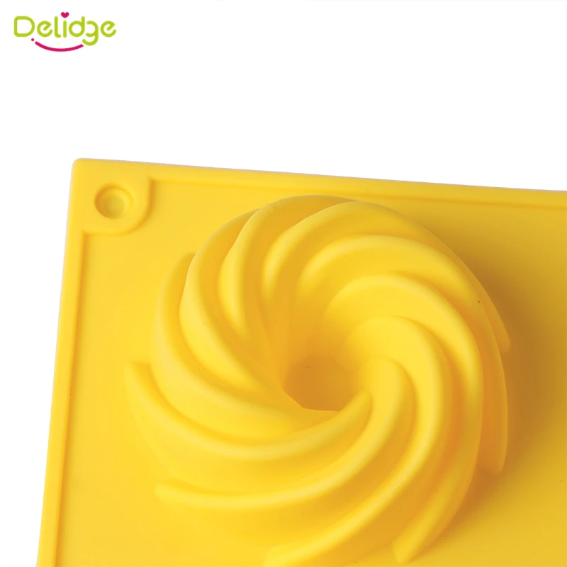 Delidge 1 шт. 6 отверстий спиральная форма для печенья, торта, силиконовая шифоновая форма для торта, формы для тыквы, кексов, мини-форма для торта