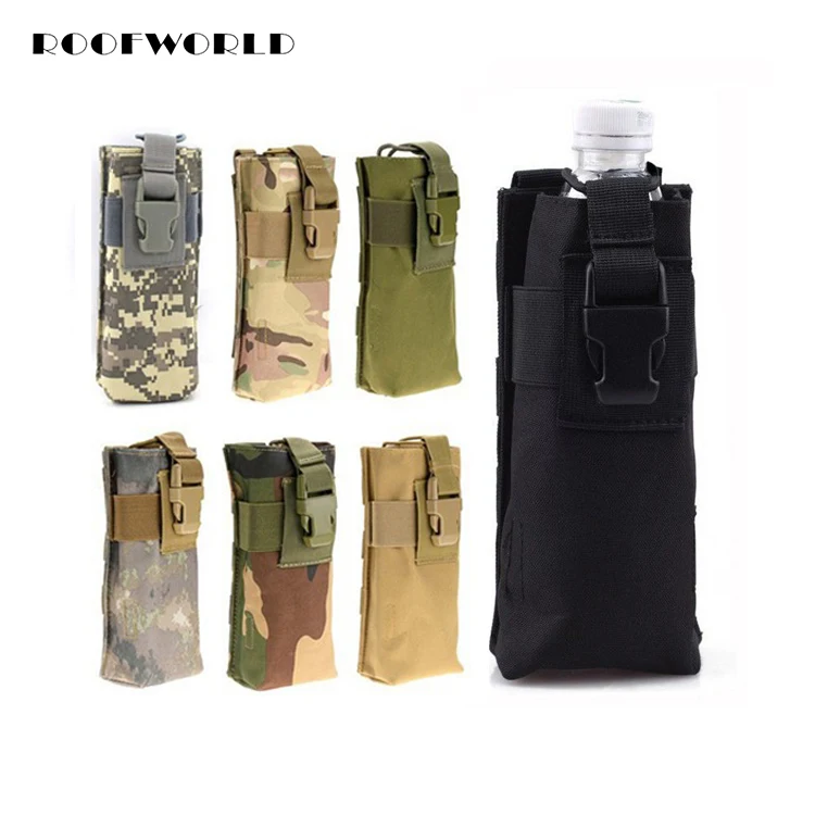 6 Color Nylon material Tactical Travel Open Top Water Bottle Pouch
