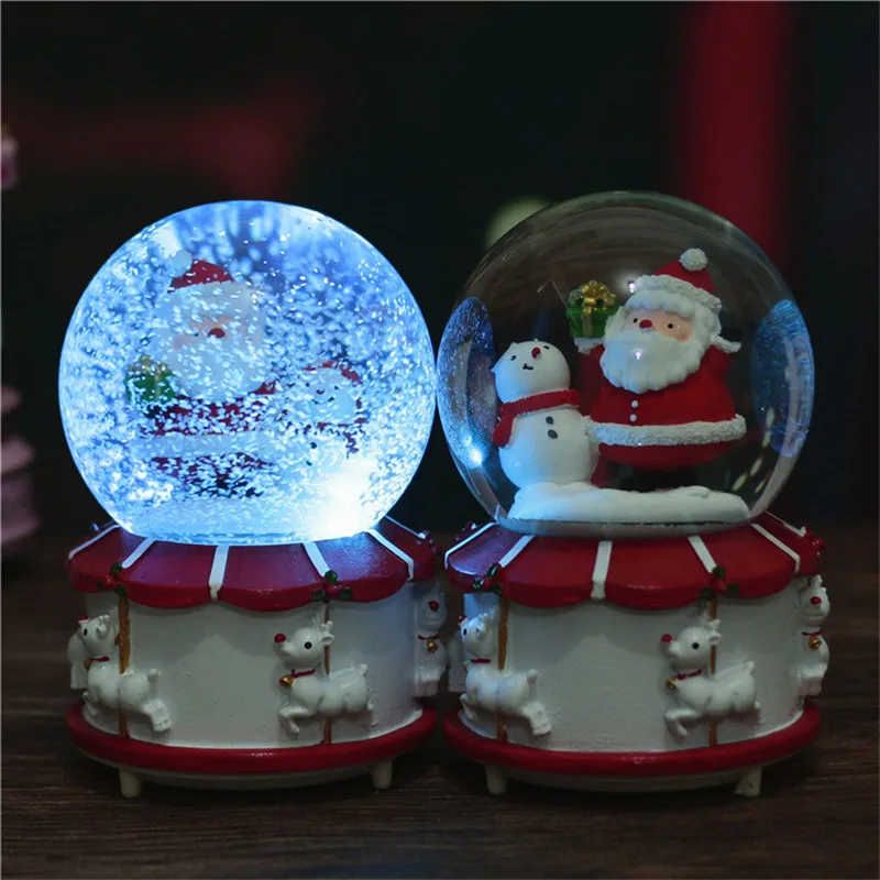 New Musical Santa Claus Snow Glass Ball with Light Luminous Snowman Crystal Ball Christmas Gifts for 2018 Year Ornament Juguetes New Musical Santa Claus Snow Glass Ball with Light Luminous Snowman Crystal Ball Christmas Gifts for 2018 Year Ornament Juguetes