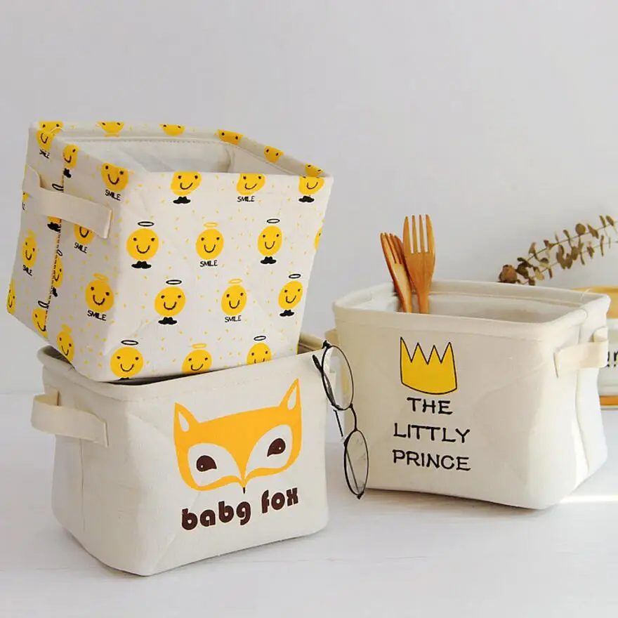 

New Nordic style EVA Desk Storage Box Foldable Storage Organizer Cloth Storage Basket Cosmetic Case Kids Toys Storage Bucket