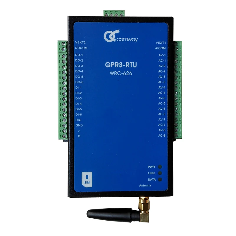 

GPRS RTU 8AI 6DI 6DO, 2 RS485 Modbus RTU master and slave, Digital Analog Sampling GSM SMS