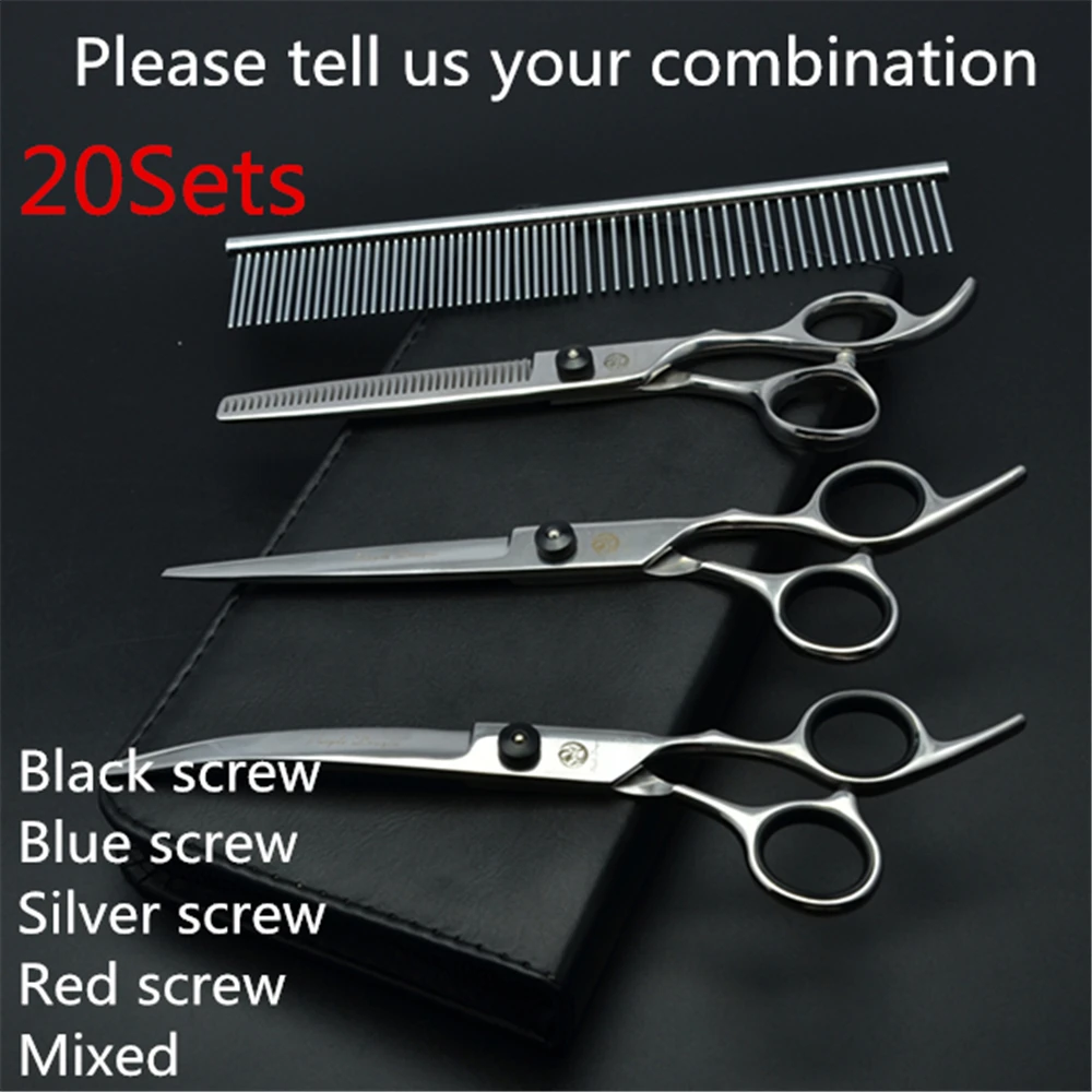 

20Sets 6.0" Japan Purple Dragon Pets Flur Scissors Hairdresser For Dogs Hair Clipper Grooming-for-dogs Thinning Cuttting Shears