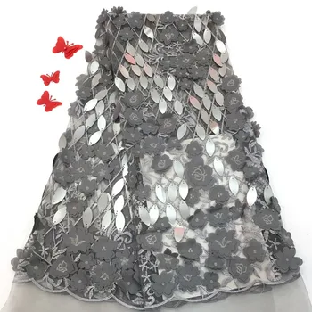 

Nigerian Lace Fabrics High Quality African French Net Lace Fabric Embroidered Tulle Mesh Lace Fabric for wedding dress rf76-17