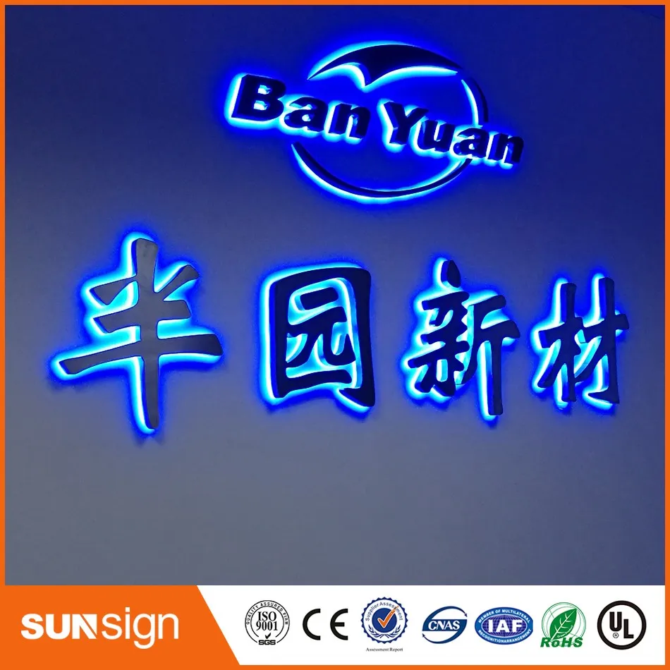 wholesale frontlit stainless steel LED lighted advertising signsin
