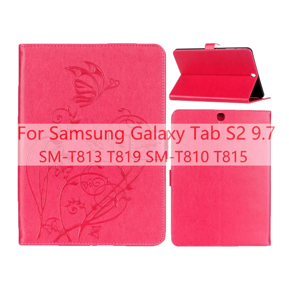 Для samsung Galaxy Tab A A6 10,1 T580 T585 T580N T585N планшетный чехол КРЫШКА ДЛЯ samsung Galaxy Tab S2 9,7 T810 T813 T815 T819 - Цвет: Rose Red