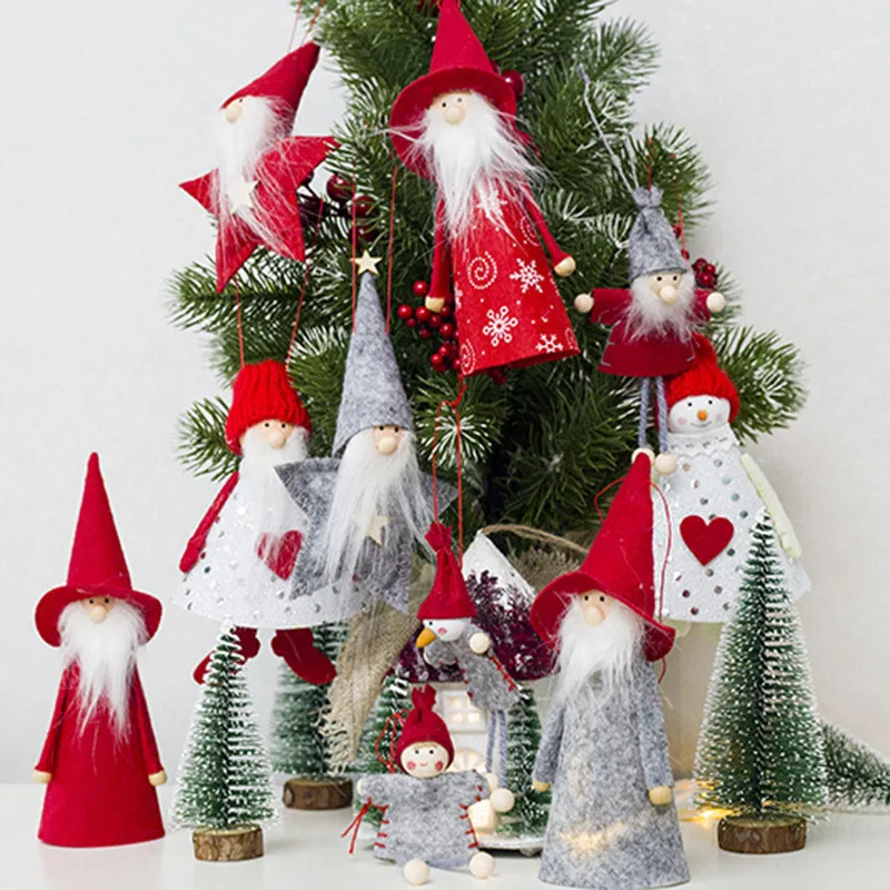 Новые милые Санта Клаус Снеговик кукла Рождественская елка украшения Подвески Рождественская елка висит украшение, украшение для дома, на свадьбу, Рождество вечерние Декор 62319