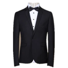 2016 Custom Made Fashion Black Tuxedos Grooms Suits Wedding Suits Formal Party Suits Blazers+Pants+Vest