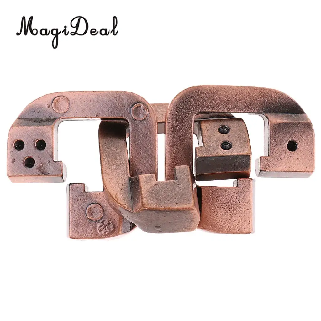 MagiDeal 1Pc Classic Ring Lock Puzzle Classic Metal Brain Teaser IQ EQ Test Toy for Adults Children Kids Birthday Gift