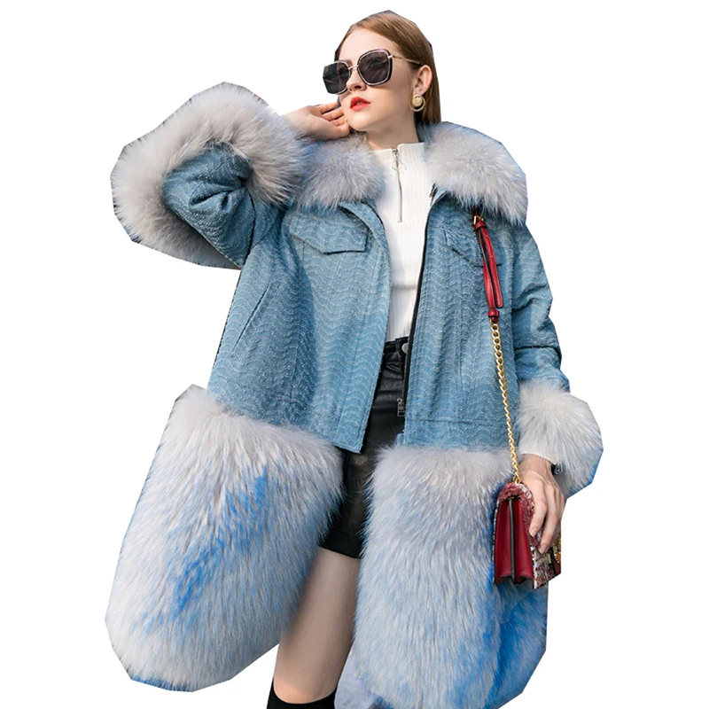 Новинка, натуральное меховое пальто, осенняя зимняя куртка, женское Европейское пальто из лисьего меха, меховая парка, женская Европейская винтажная Chaqueta Mujer Z884