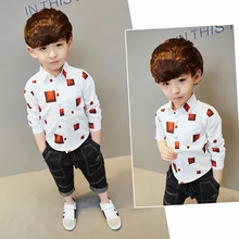 Прилив мальчиков с длинным рукавом рубашки ребенок ребенок ребенок клетчатую рубашку хлопка детская одежда