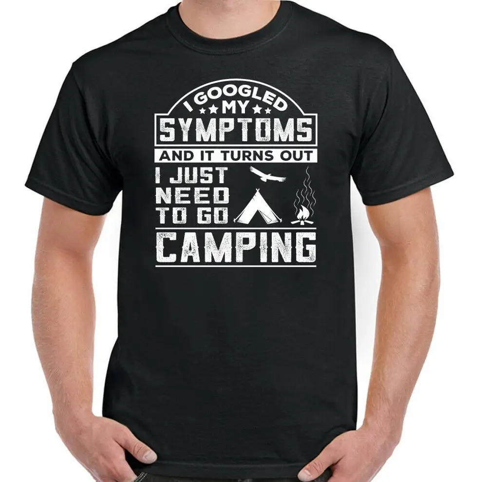 

Symptomes Homme Drole Camping T-Shirt Campers Camp Tente Caravane Hotellerie De 2019 New Summer Men Tee Shirts