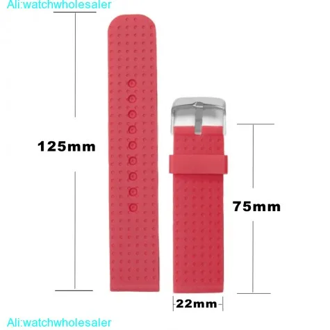 22mm Carnation Pink Silicone Jelly Rubber Ladies Watch Band Straps WB1053U22JB