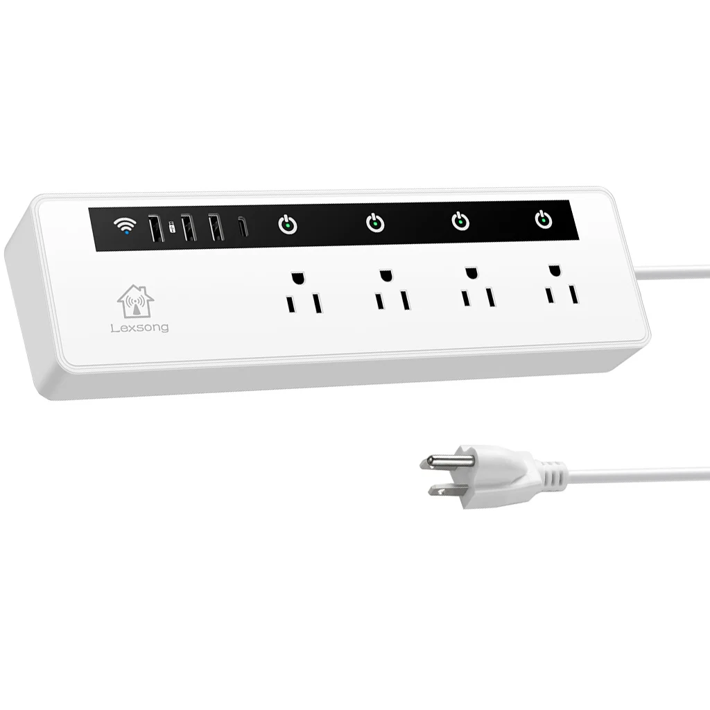 Smart Power Strip WiFi Remote Control 4AC+3USB Port US Plug Charger Accessories