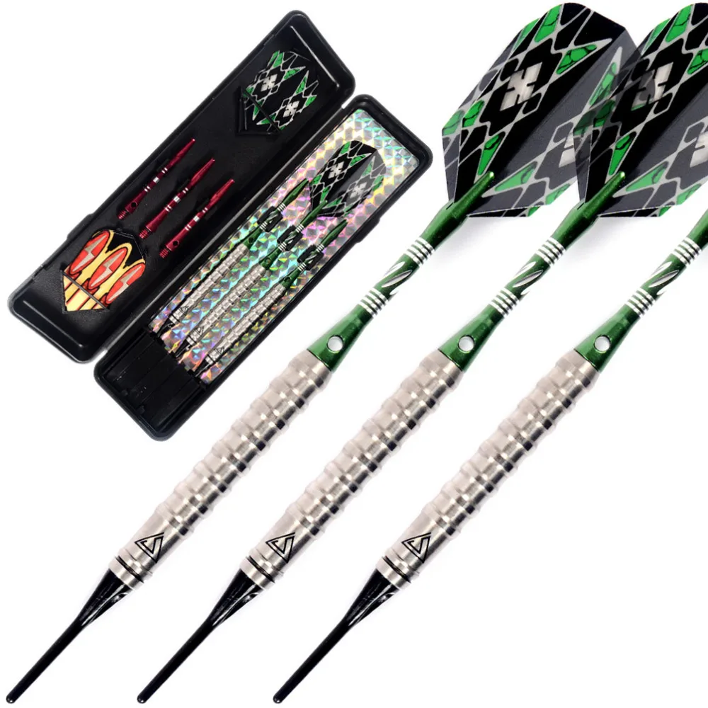 

Free Shipping Cuesoul CSTSTD003 95% Tungsten Soft Tip Darts Dart Set 3pcs With Case