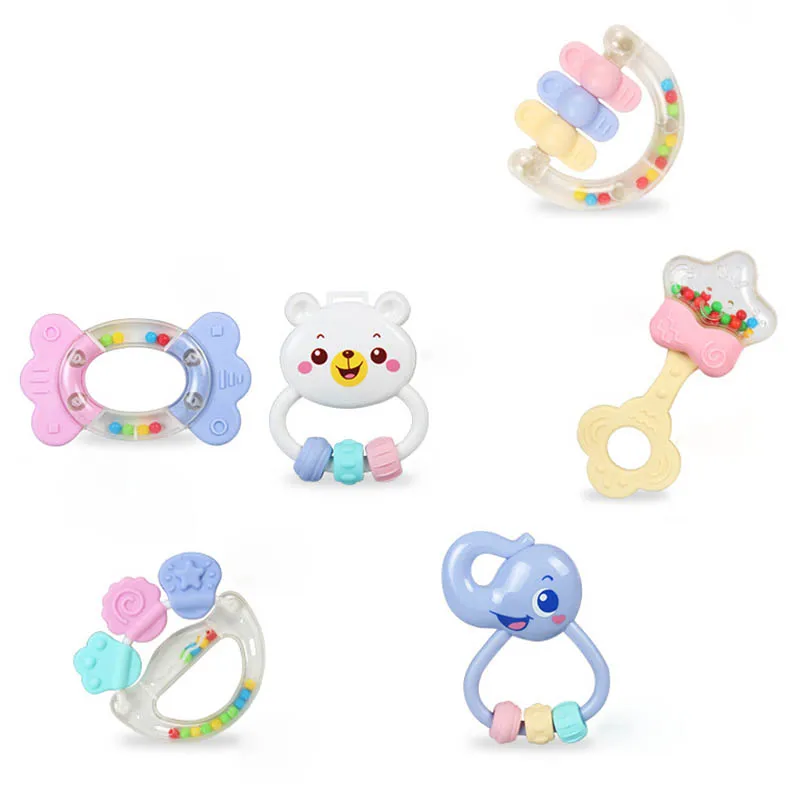 6PCS Baby Animal Hand Bells Toys Infant Teether Rattles for Baby YJS Dropship 6PCS Baby Animal Hand Bells Toys Infant Teether Rattles for Baby YJS Dropship