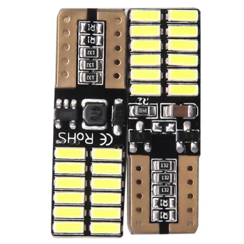 

10Pcs Led 24Smd W5W Led Canbus 24Led 4014 Smd Canbus No Error 12V Car Auto Bulb Indicator Light Parking Lamp White Light