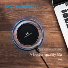 Moweek Беспроводной Зарядное устройство для iPhone X 8 плюс 10 Вт Быстрая Зарядка Qi Беспроводной зарядки для Samsung Galaxy S8 S8 плюс S6 S7 Edge Note 8