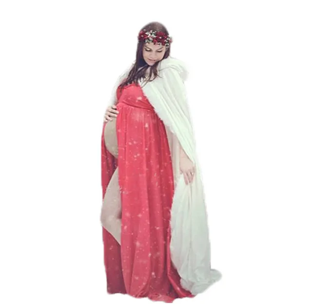 Best Product Christmas Winter  Keep WarmCoat Women Long Hooded Pncho Pregnant Woman Hooded Jacket Cloak Banquet Coat
