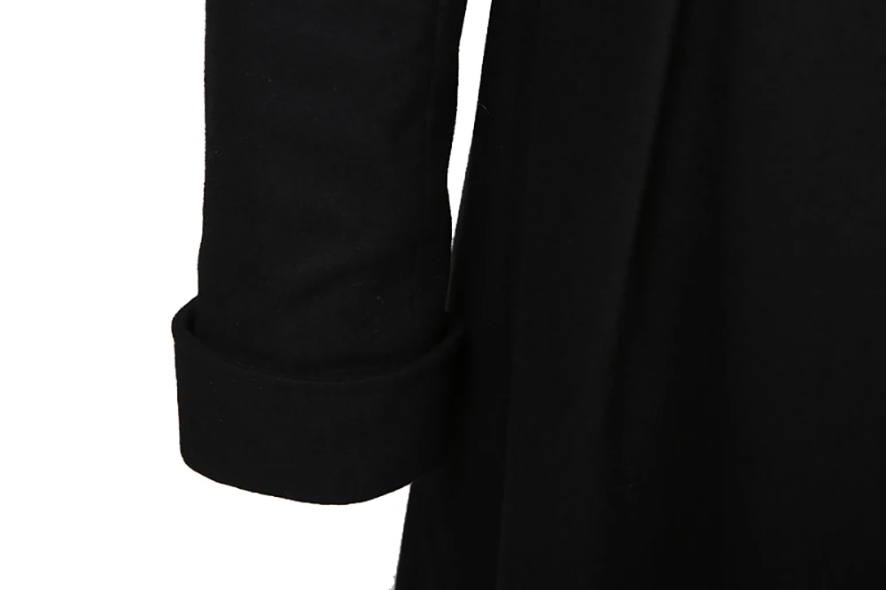 Длинное шерстяное пальто, женское оригинальное дизайнерское длинное пальто до середины икры со шнуровкой, Черная Женская зимняя одежда, городская улица, альтернатива