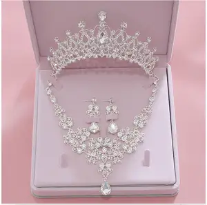 Earring Necklace Jewelry-Sets Tiara Crystal Crowns Bride Wedding-Bridal Fashion Women Earring Necklace Jewelry-Sets Tiara Crystal Crowns Bride Wedding-Bridal Fashion Women