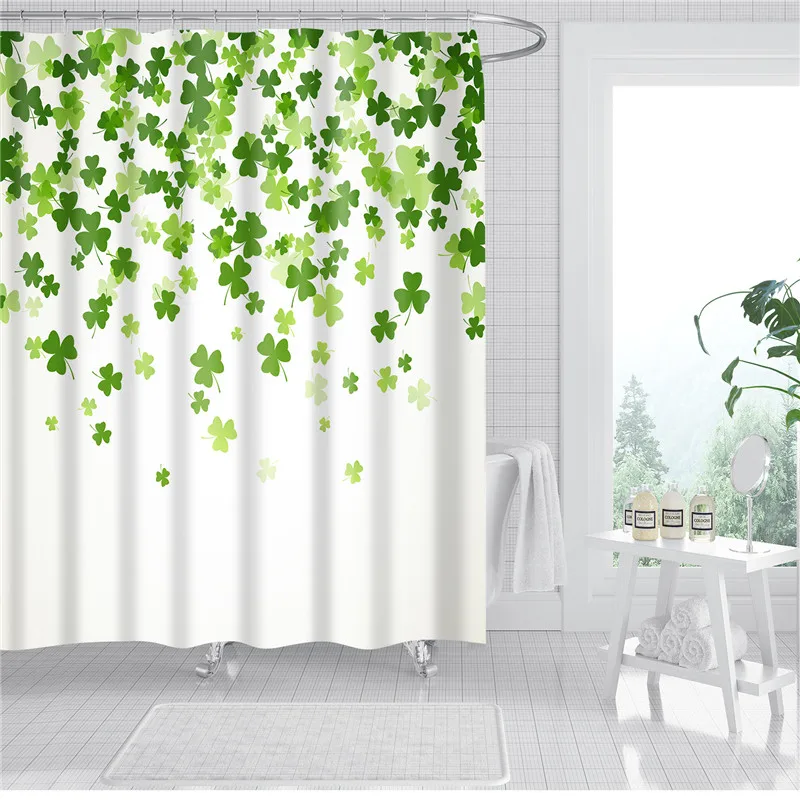 Red Flowers Printed 3d Shower Curtains Waterproof Polyester Fabric Bathroom Screen Chinese Style Bath Curtain Set with Hooks - Цвет: D0402