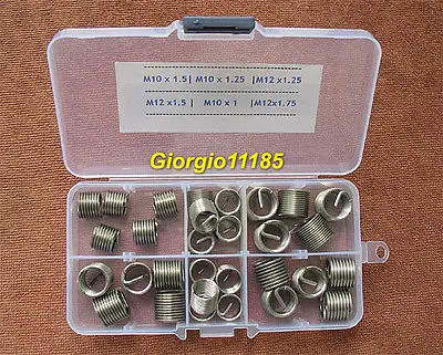 

30Pcs Stainless Steel Thread Repair Insert Assortment Kit M10 M12