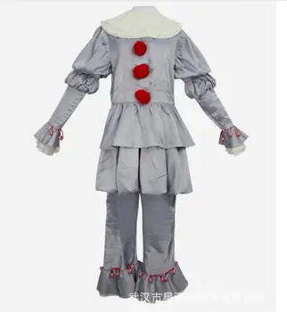 

Halloween Movie Stephen King IT The Clown Pennywise Halloween Cosplay Costume Fancy Silver Outfit S-XXXL