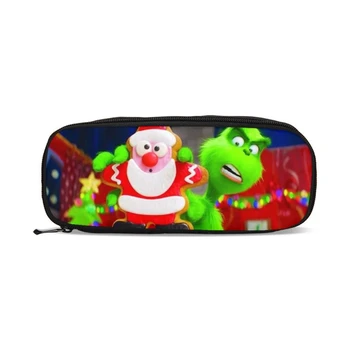 

2020Children Pencil Bag Girls Organizer Wallets Cute Cartoon Purse Comedy Anime The Grinch Student Pen Bag Boy Storage Pouch Kid