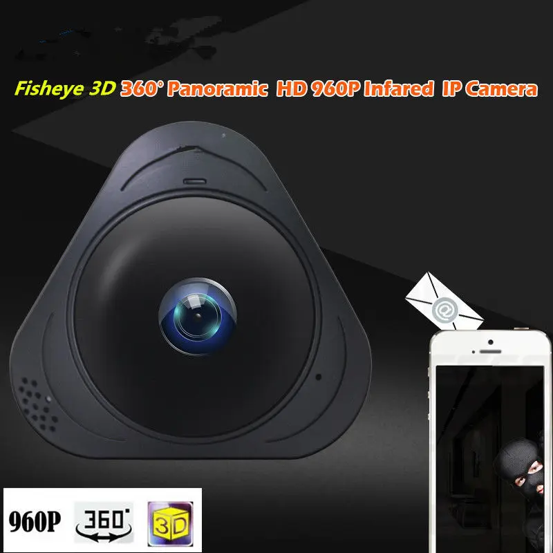 

1.3MP 360 Degree WIFI IP Camera 960P Baby Monitor Two Way Audio Home Security CCTV WI-FI Camera Android Panorama 3D VR