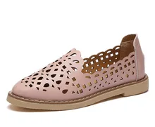 New Woman Shoes 2016 Spring Summer zapatos mujer Cut-outs slip on casual flat shoes women Oxford with flats shoes Plus size