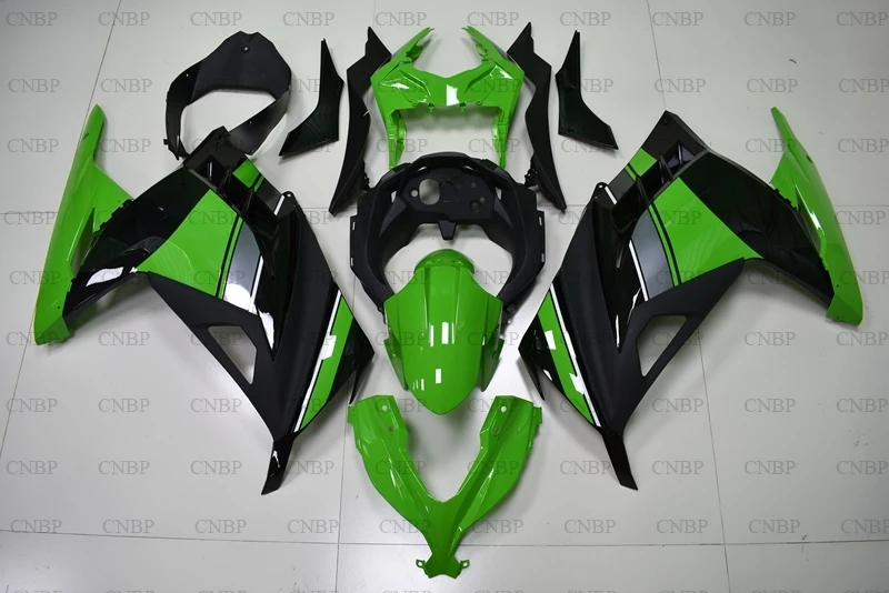 EX300 2013- Обтекатели для Kawasaki Zx300r Пластик Обтекатели EX300 зелено-черный кузов
