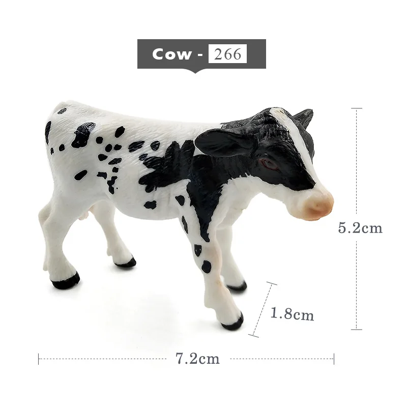 Ферма птицы Kawaii моделирование мини молоко Корова Крупный рогатый скот бык теленок пластик бык животное модель фигурка игрушки Фигурки домашний декор украшения - Цвет: Cow -MY266
