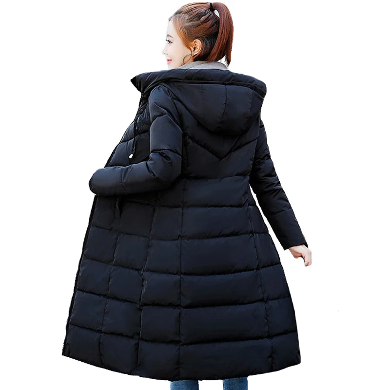 

Plus size 6XL jackets 2019 Women Winter Coat Long Slim Thicken Warm Jacket Cotton Padded Jacket Outwear Parkas