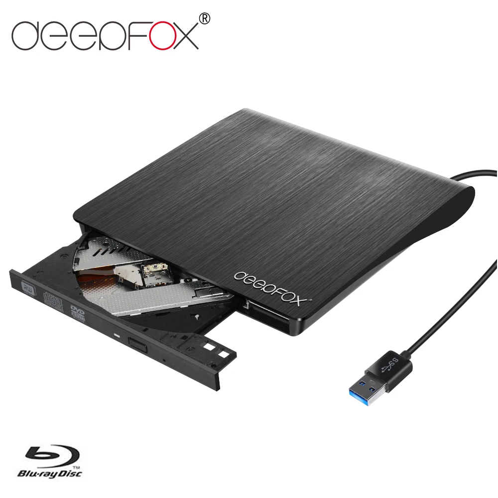 Deepfox Bluray Player External Optical Drive USB 3.0 Blu ray BD ROM CD