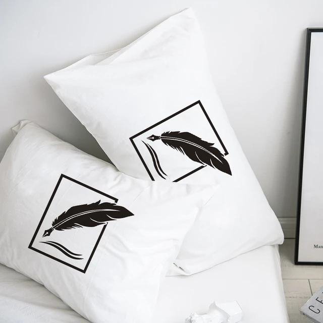 Funda de almohada personalizada, 50x70, 50x75, 50x80, 70x70, funda de  almohada decorativa, ropa de cama de plumas blancas, envío directo -  AliExpress