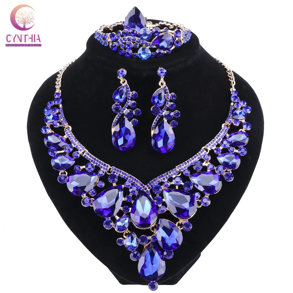 Buy Fashion Jewelry Gold color Crystal Rhinestone