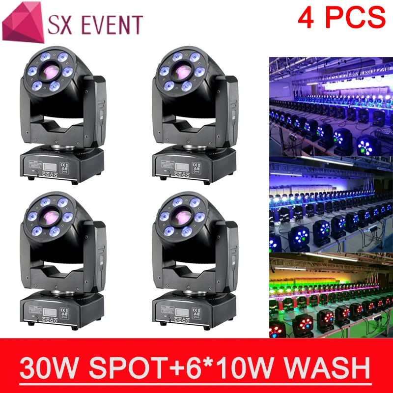 

30W LED Spot Light + 6x10w Wash Light DMX512 Moving Head Light China supplier factory for sale