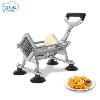 

Potato Chip Cutter Machine Manual French Fries Cutter Multi-function Vegetable Slicer 6/9/12MM Blade Kitchen Food Processor