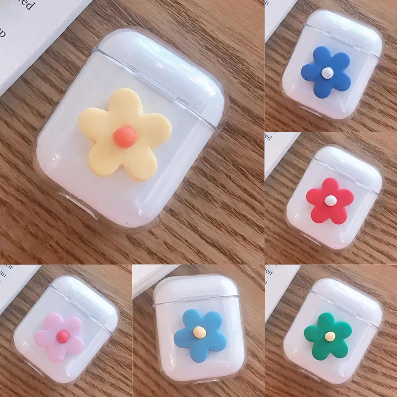 Fashion Silicone Airpods Wireless Cute Flower Earphone Charging Case Wireless Bluetooth Headset Protective Sleeve Cover