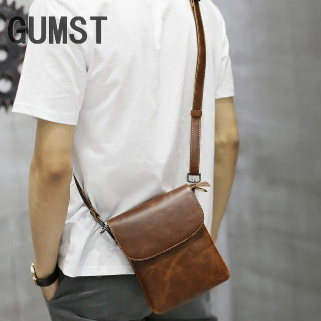 Small Messenger Bag Crossbody Leather for Men