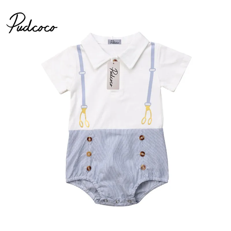 

Baby Bodysuit Gentleman Style Infant Short Sleeve Baby Boy Clothes Baby Body Suit New Born Free Shipping