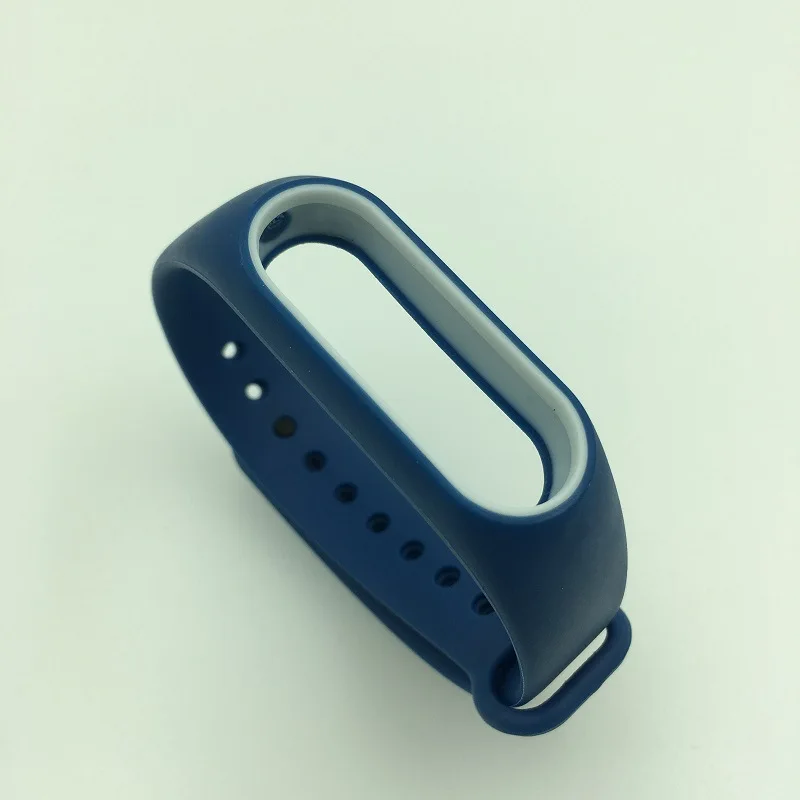 Силиконовый браслет для Xiaomi mi band 2 mi band 2 браслеты на ремешке двухцветные сменные браслеты для оригинальной mi band 2 - Цвет: DarkBlue