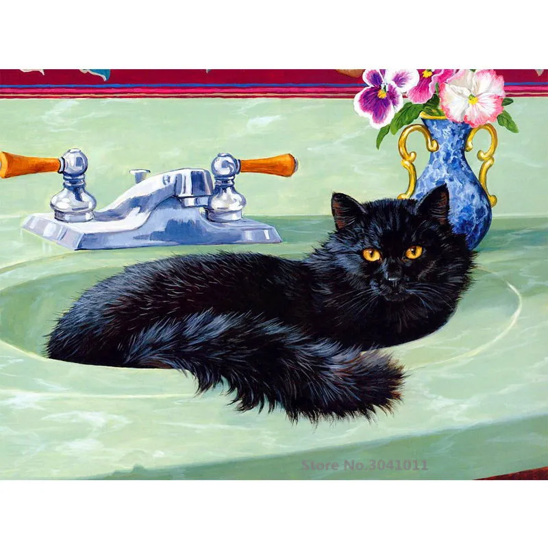 

DIY Framed Lovely Cats DIY Oil Painting By Numbers Canvas Painting For Wedding Decoration Home Decor Drop Shipping RA3449