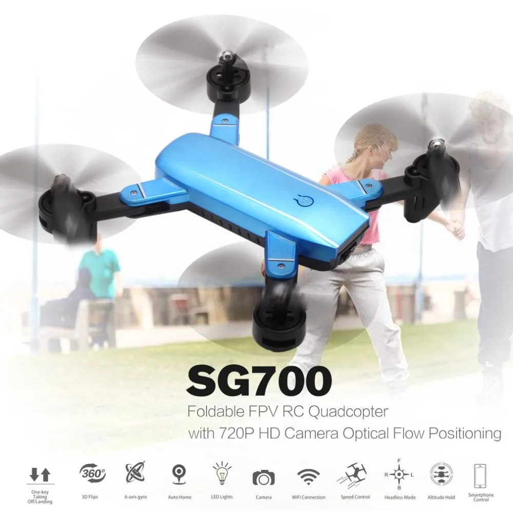 

SG700 2.4G RC Drone Foldable Quadcopter with 720P HD Wifi FPV Camera Optical Flow Positioning Altitude Hold Headless Mode