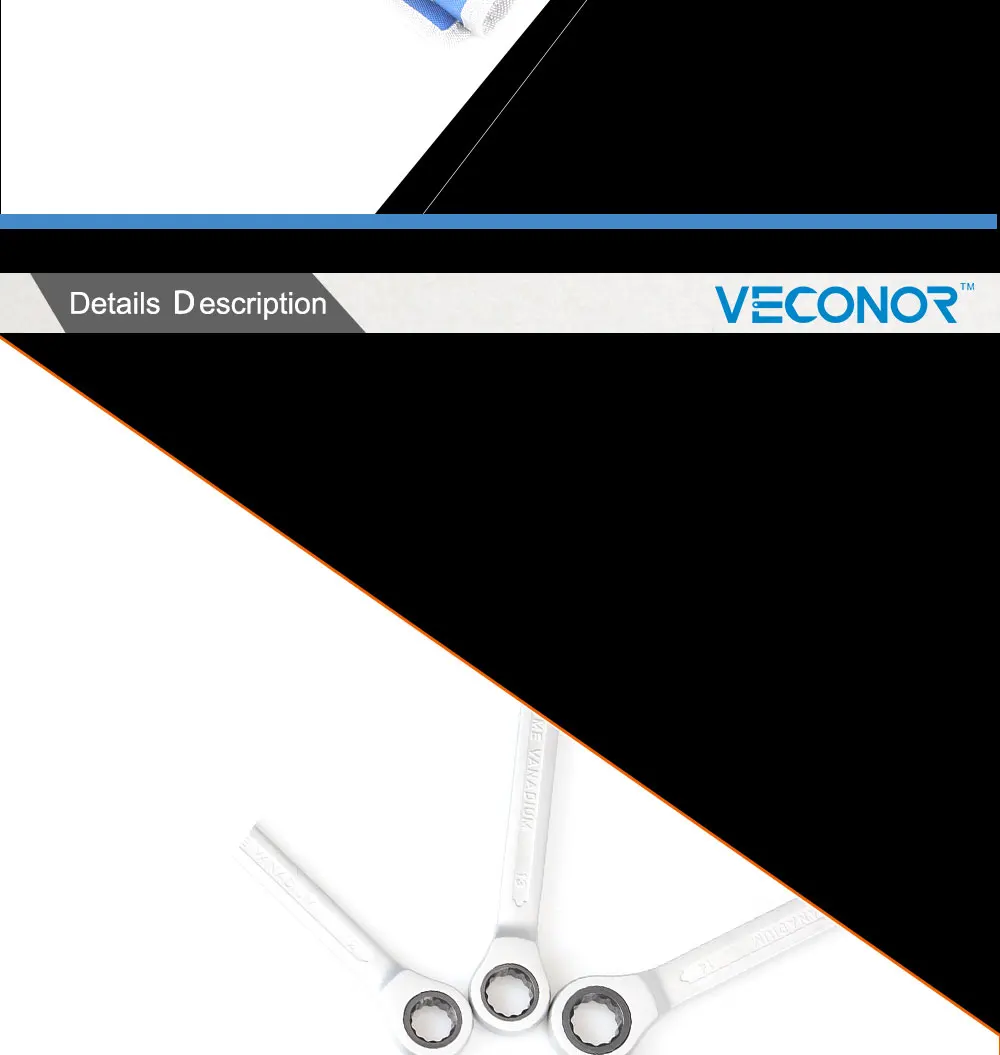 Veconor 7 шт. ключ-трещотка комплект усилила ключ комплект 8-19 мм CRV качество