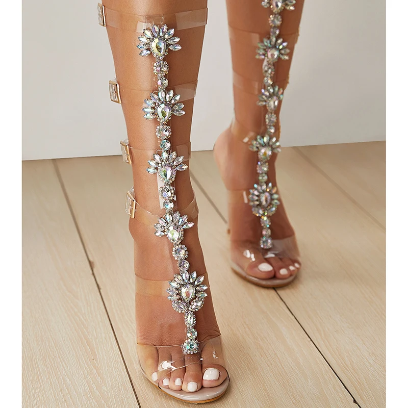 knee high diamond heels